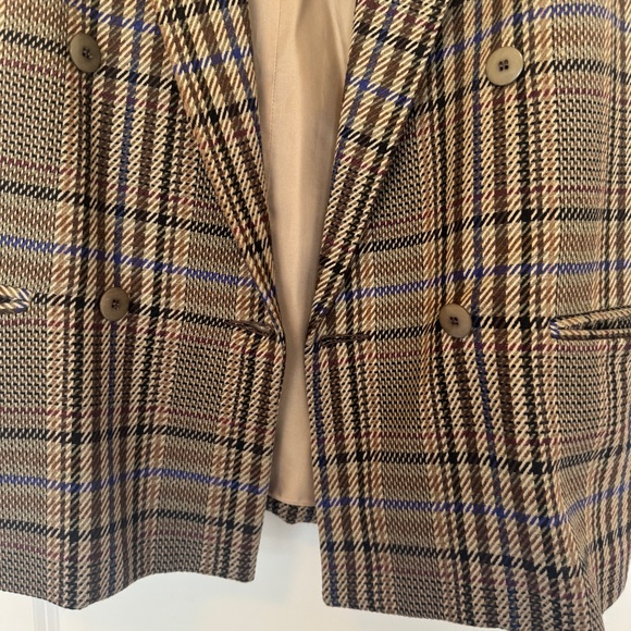 Gianni Sport Vintage Plaid Blazer - Brown and Blue - Picture 5 of 8